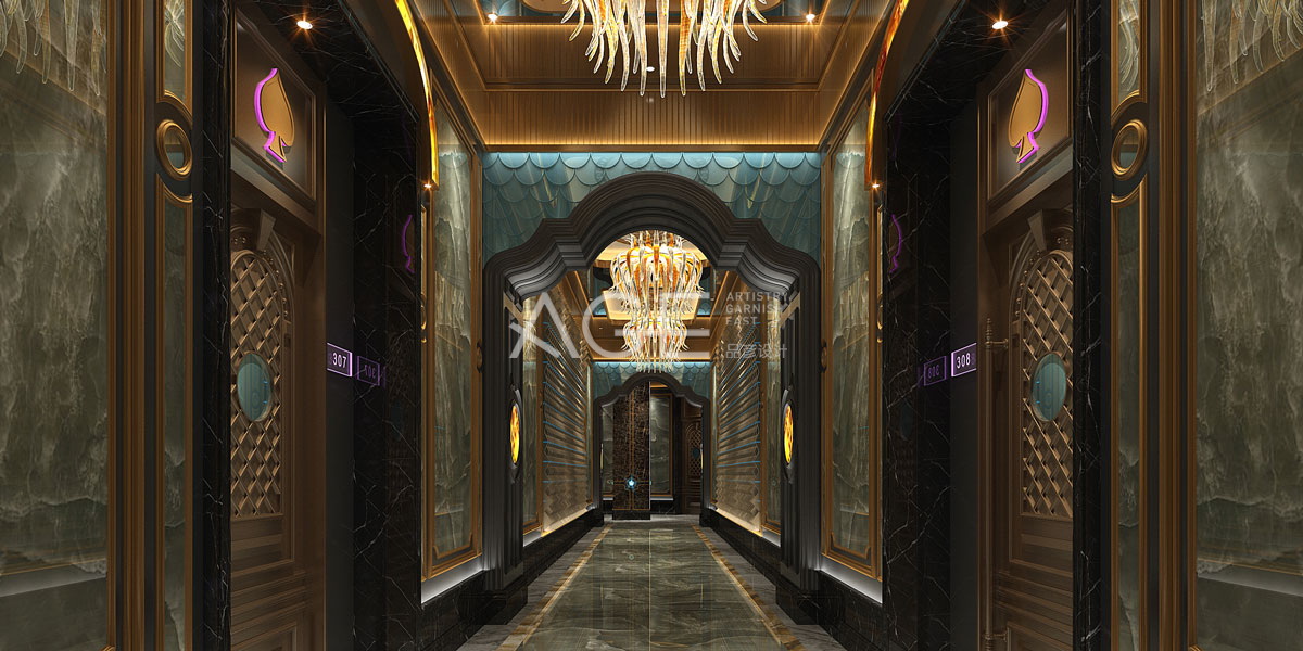 Ktv走廊設(shè)計必須要空間布局合理，要有風格定位